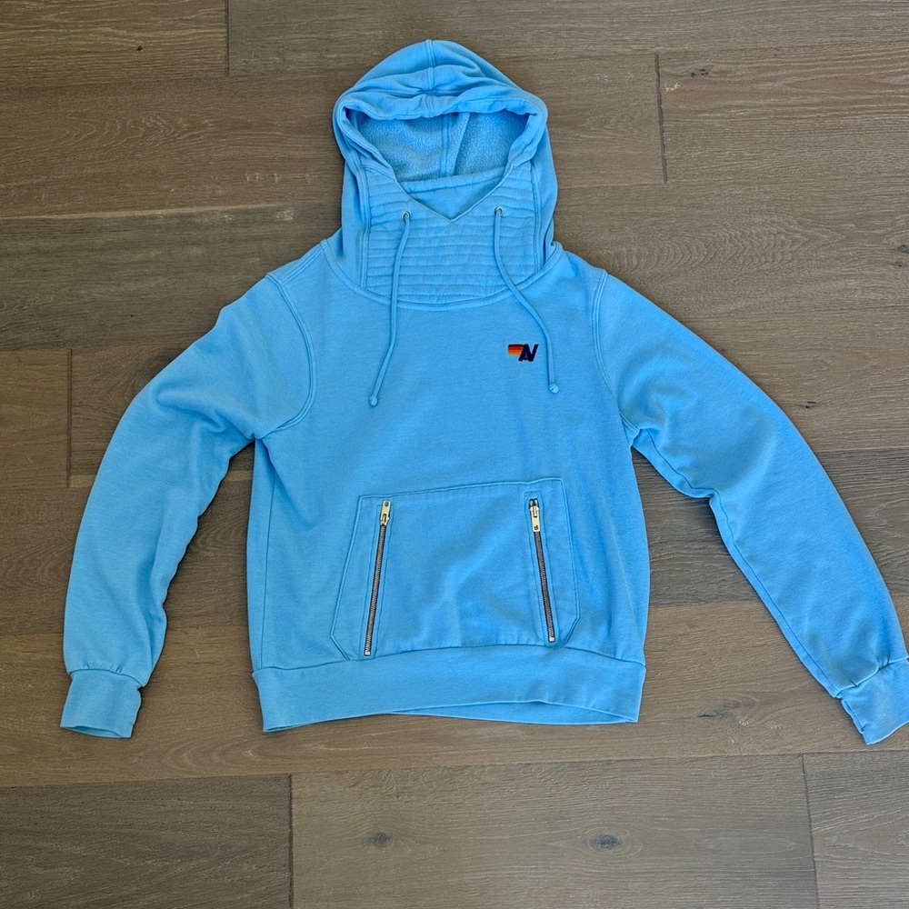 Aviator Nation Light Blue Hoodie Sweater